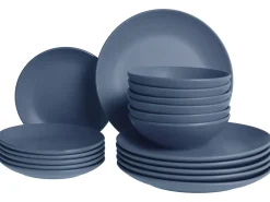 Set di 18 stoviglie VIVANI Gres porcellanato Blu