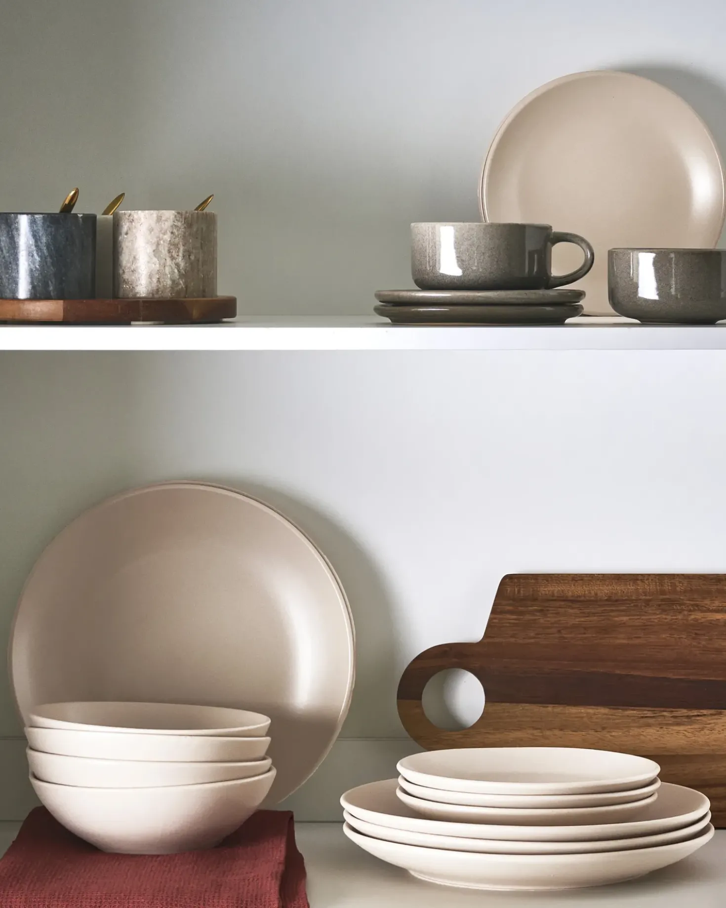 Set di 18 stoviglie VIVANI Gres porcellanato Beige chiaro