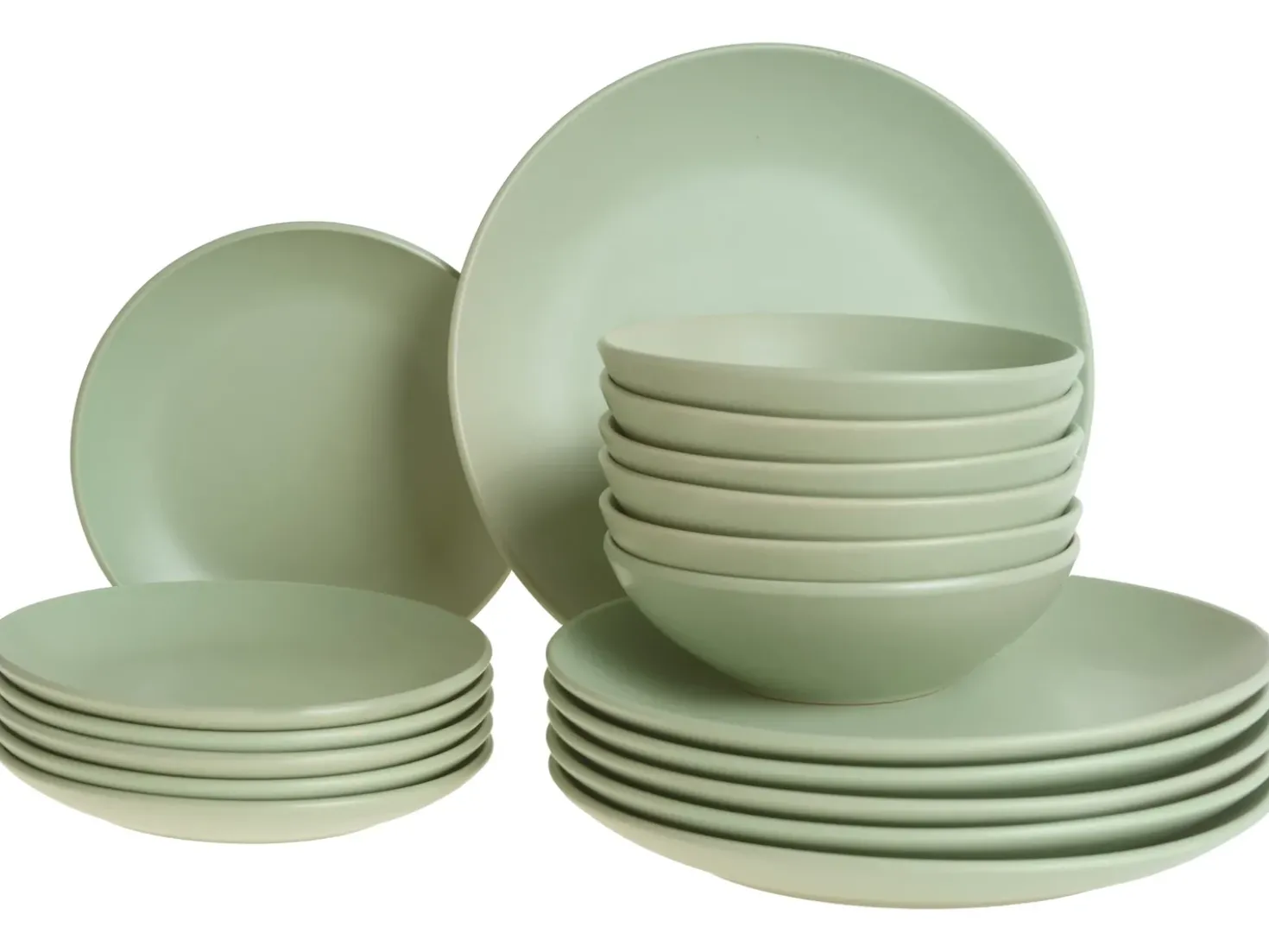 Set di 18 stoviglie VIVANI Gres porcellanato Verde