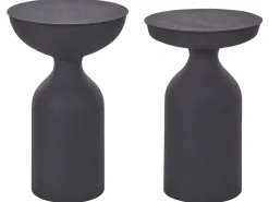 Set di 2 tavolini COTA/TENJO Metallo Nero
