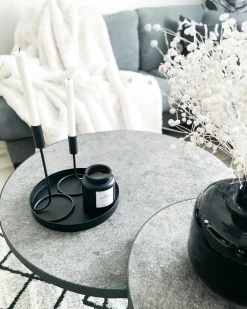 Set di 3 tavolini da caffè MELODY Grigio effetto cemento