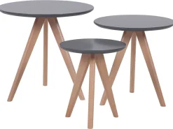 Set di 3 tavolini da caffè VEGAS Grigio