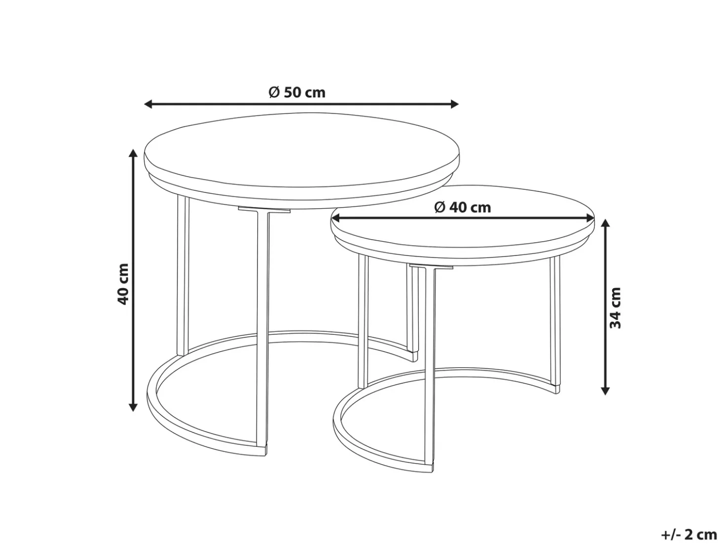 Set di 2 tavolini da caffè CLATON Marrone