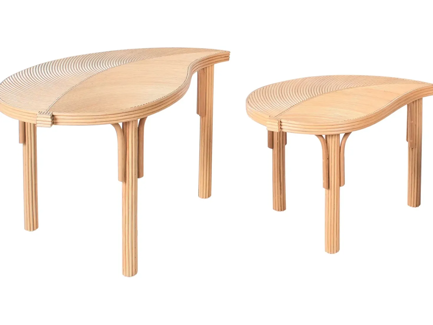Set di 2 tavolini da caffè PARALIA Rattan Naturale