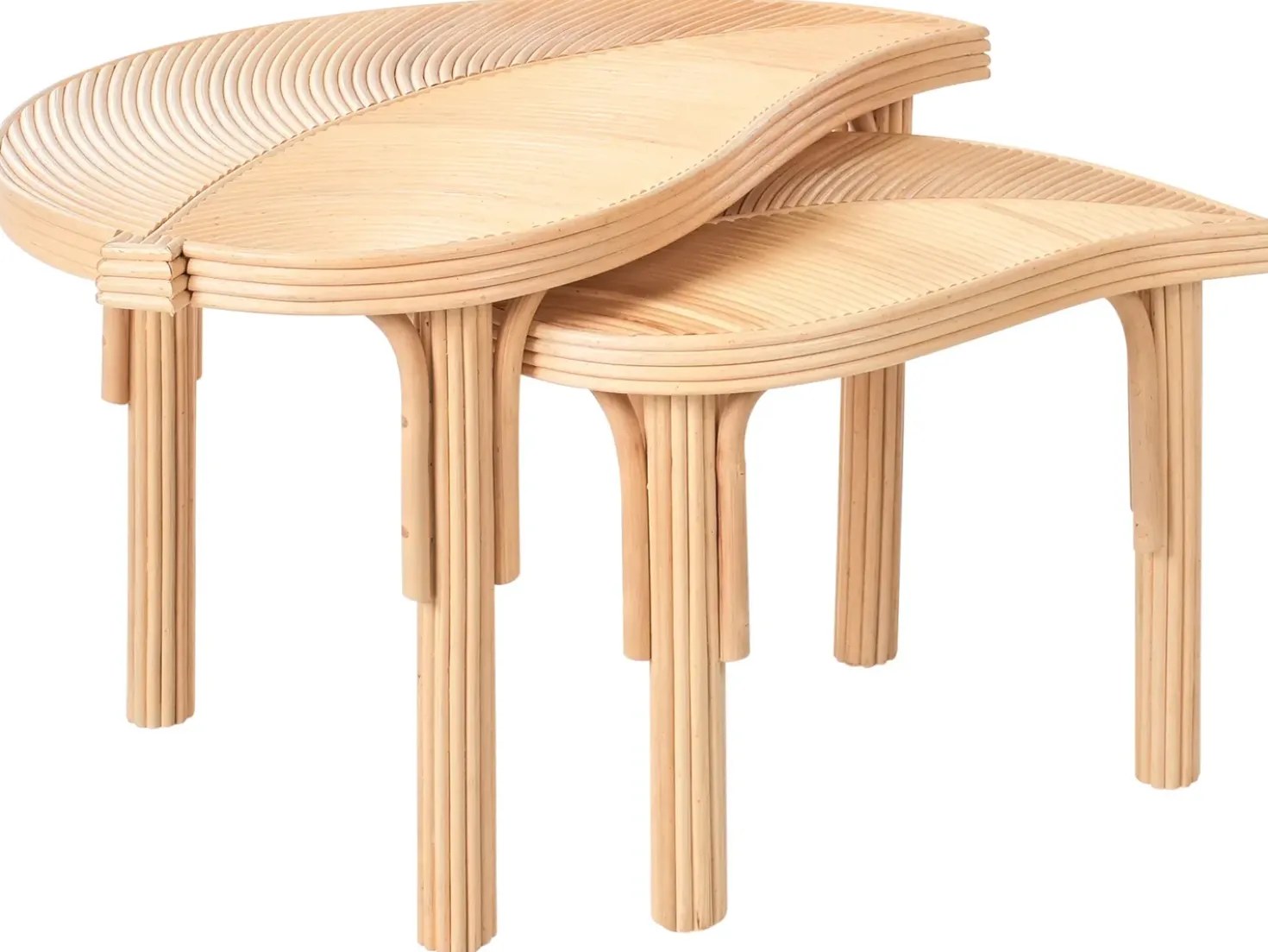 Set di 2 tavolini da caffè PARALIA Rattan Naturale