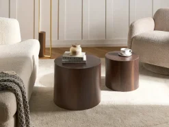 Set di 2 tavolini da caffè MANTI Marrone scuro