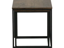 Set di 2 tavolini DENNY Marrone scuro