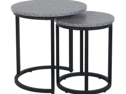 Set di 2 tavolini DIXIE Grigio effetto cemento