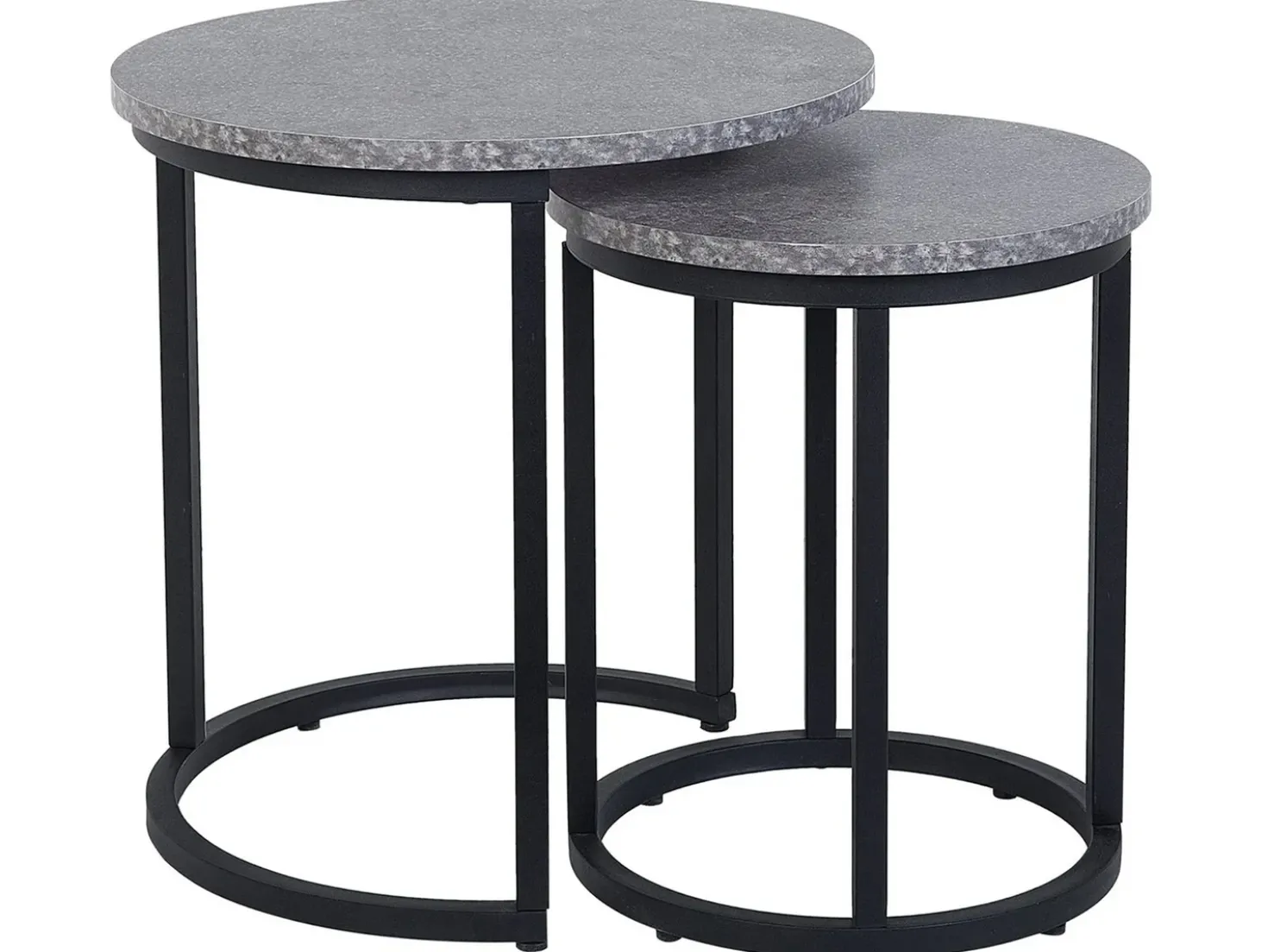 Set di 2 tavolini DIXIE Grigio effetto cemento