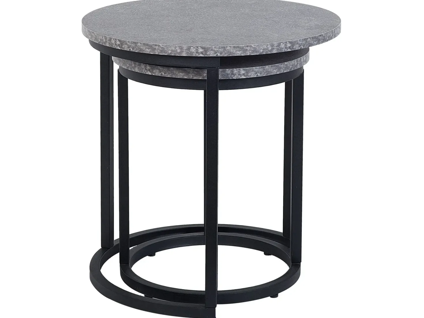 Set di 2 tavolini DIXIE Grigio effetto cemento
