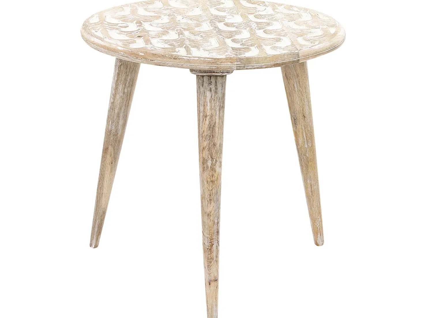 Set di 2 tavolini HURSI Legno di mango Marrone/Bianco