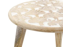 Set di 2 tavolini HURSI Legno di mango Marrone/Bianco