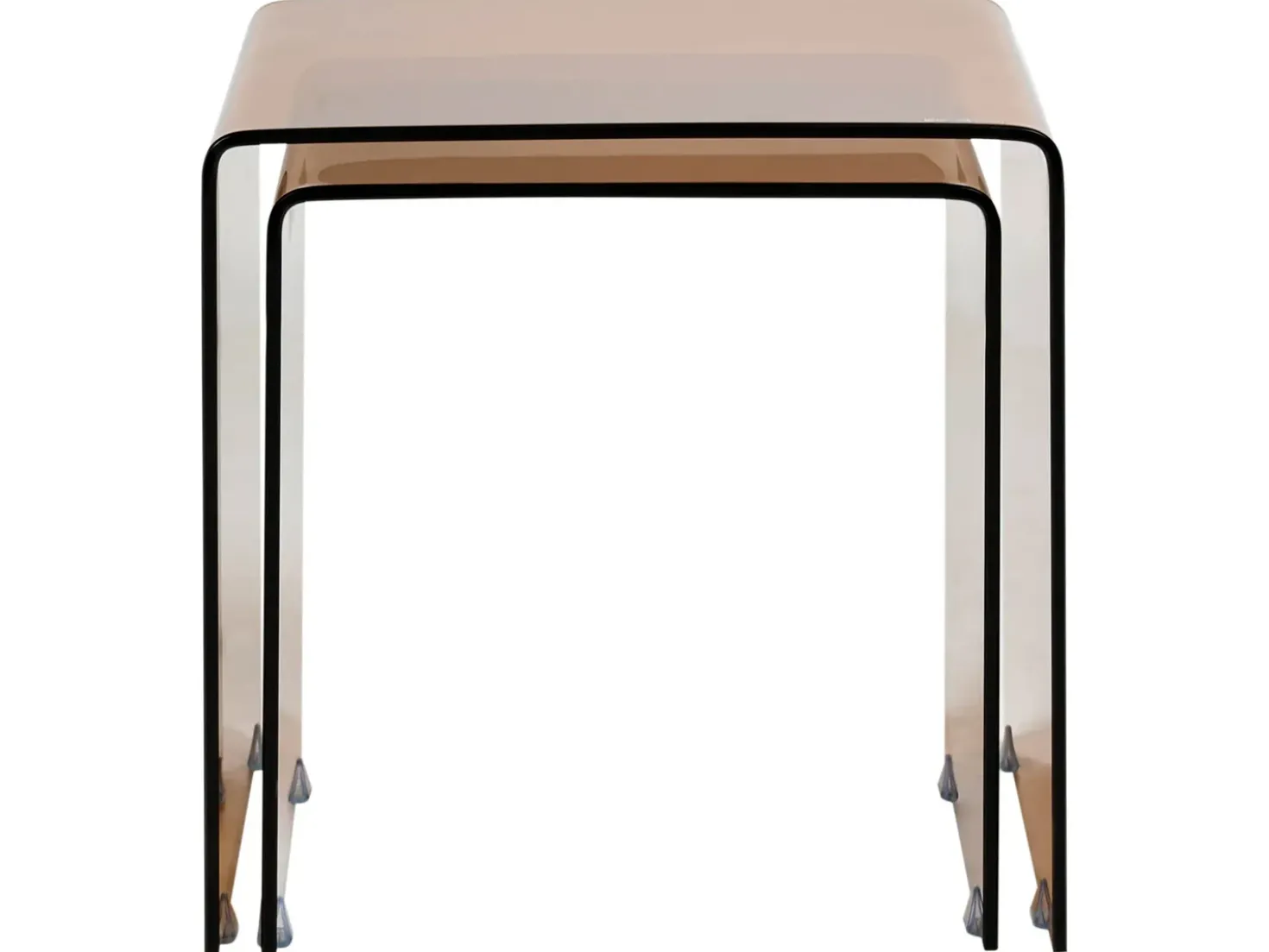 Set di 2 tavolini KENDALL Vetro temperato Marrone