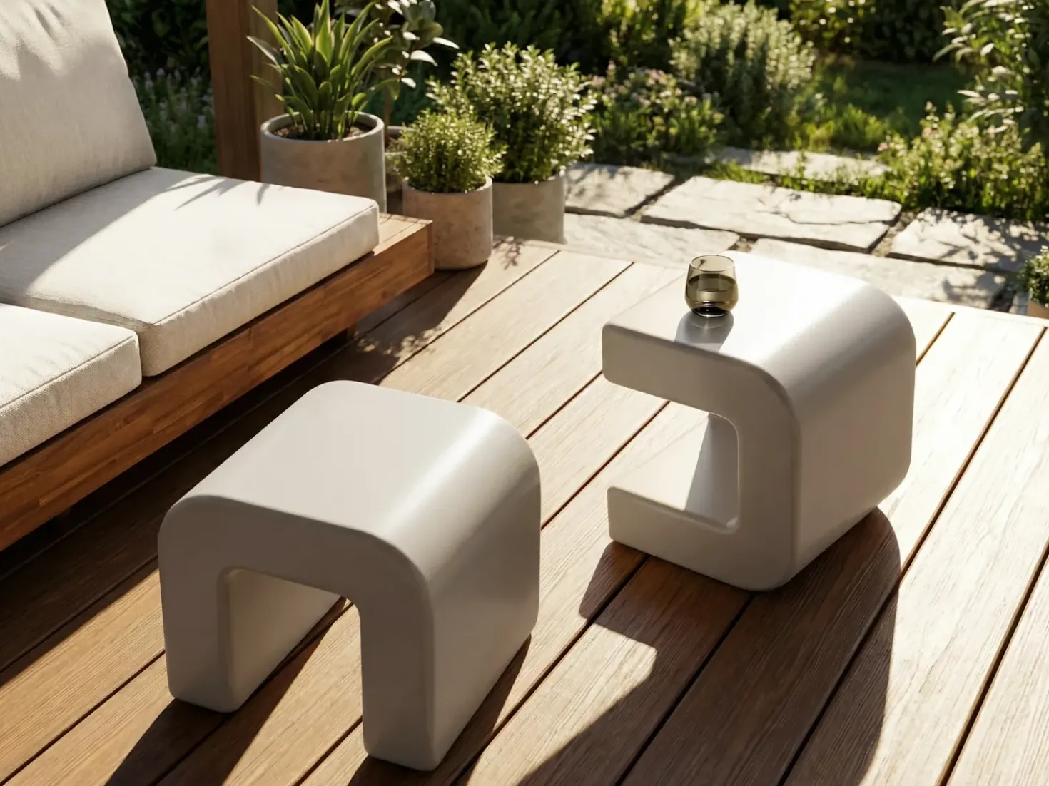 Set di 2 tavolini MOZIA Grigio chiaro