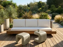Set di 2 tavolini MOZIA Verde oliva Beige