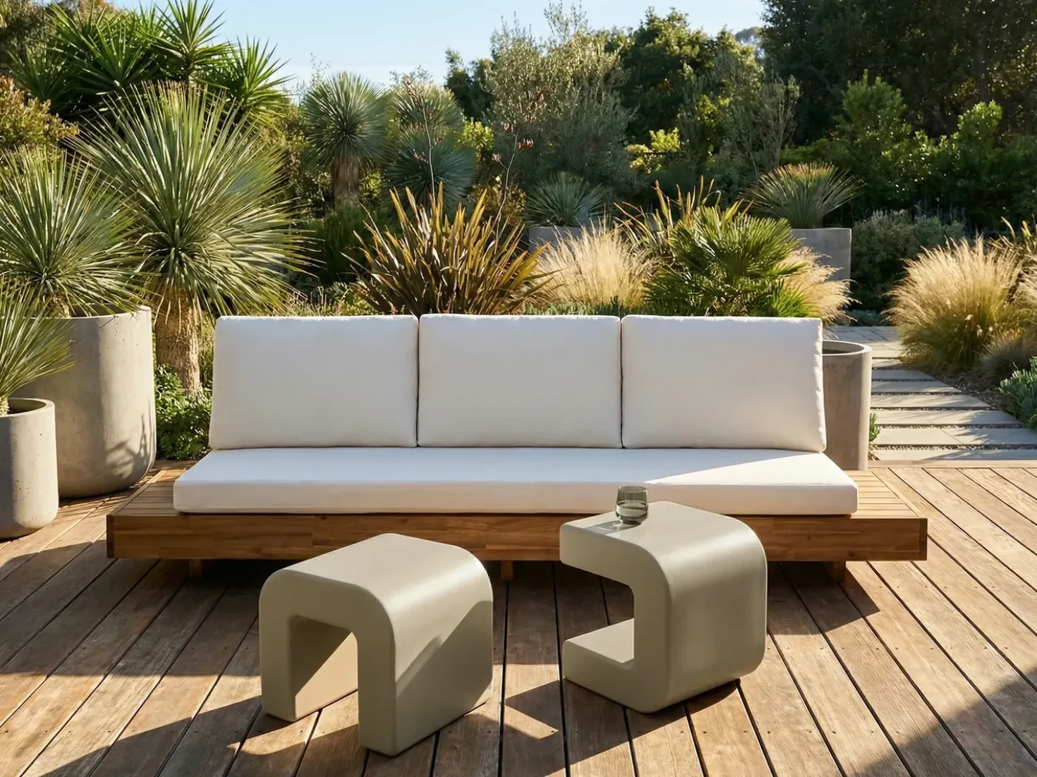 Set di 2 tavolini MOZIA Verde oliva Beige