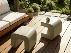 Set di 2 tavolini MOZIA Verde oliva Beige
