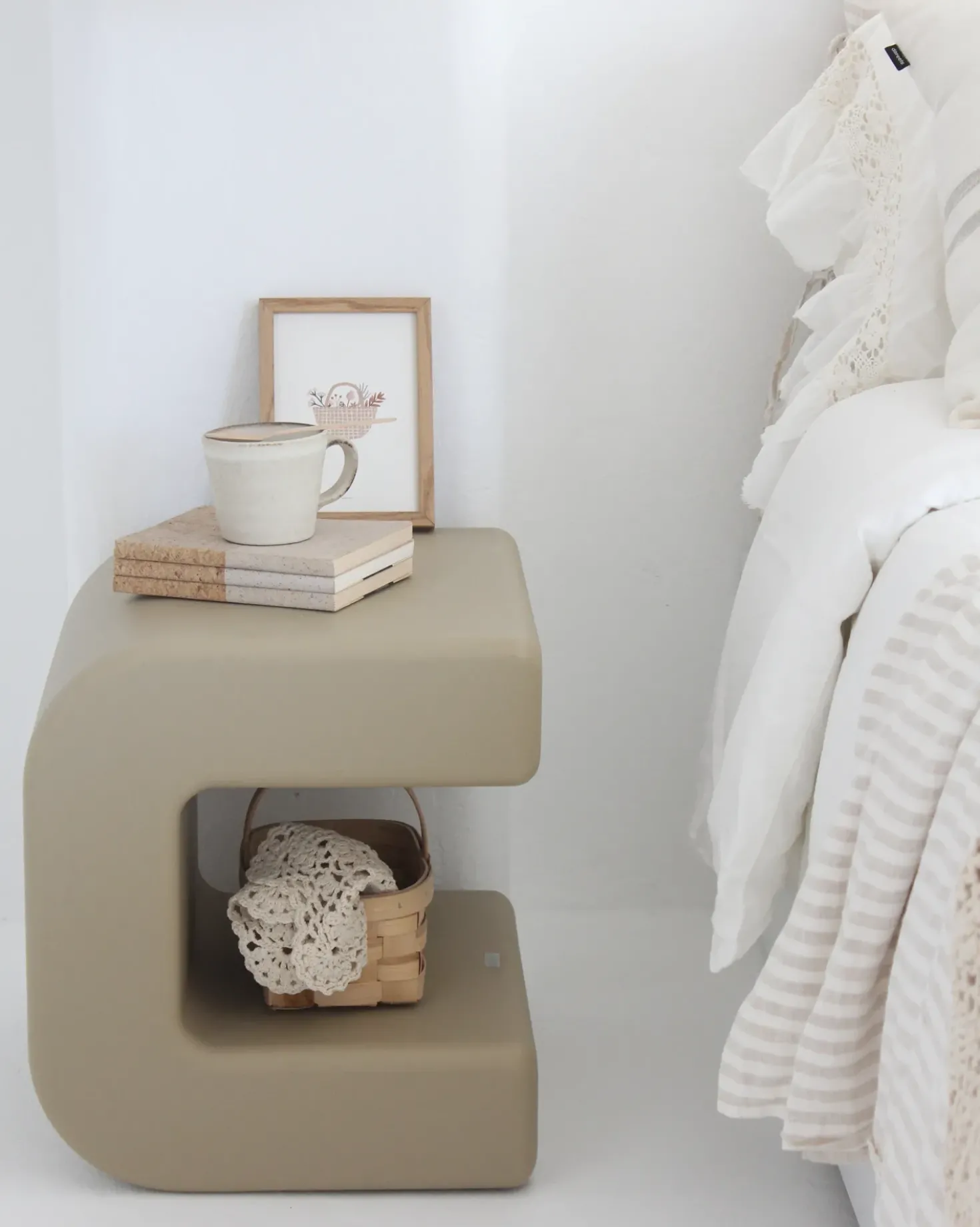 Set di 2 tavolini MOZIA Verde oliva Beige