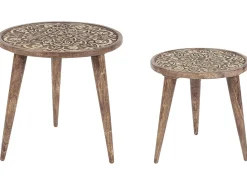 Set di 2 tavolini RANJA Legno di mango Marrone