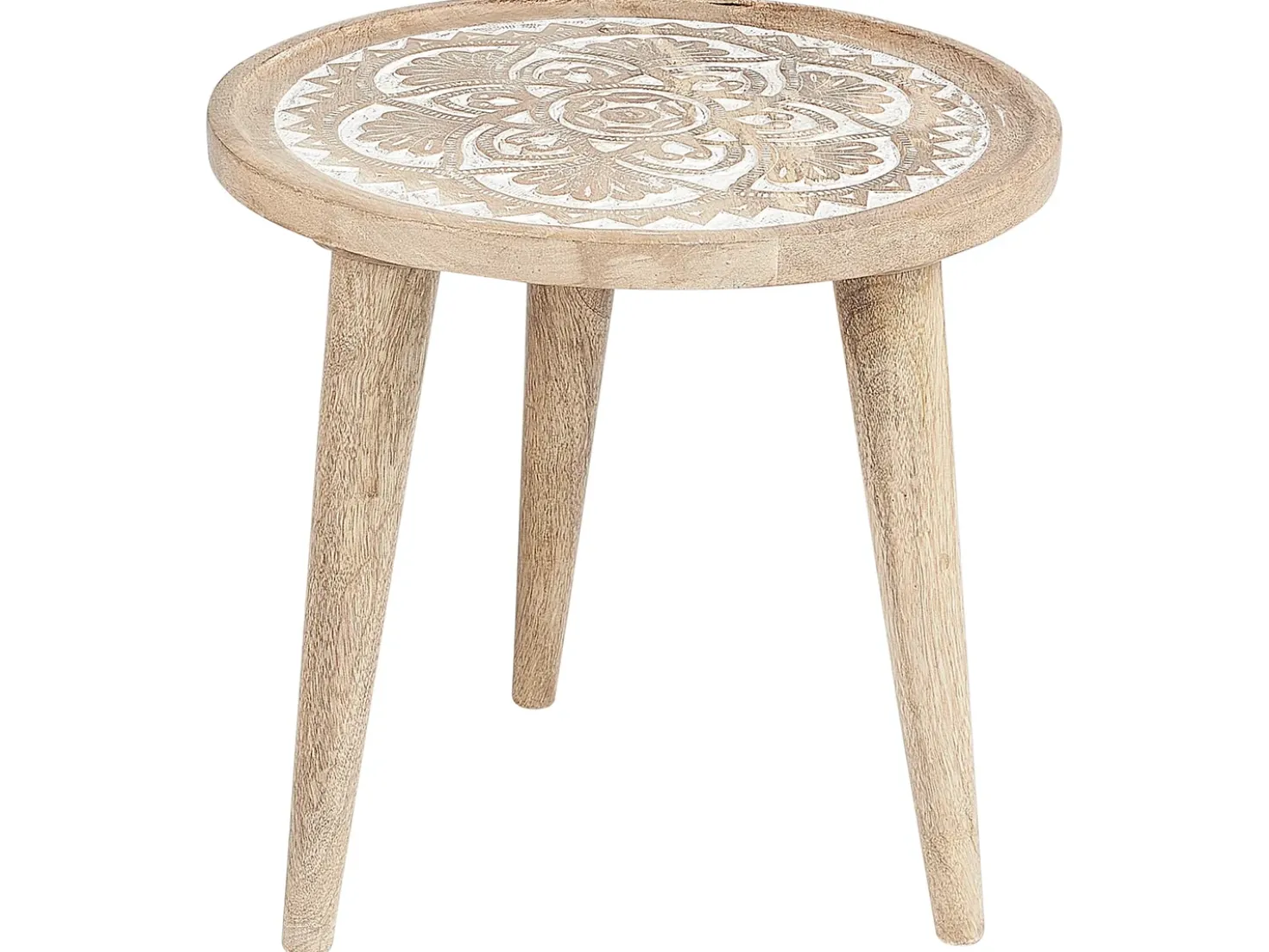 Set di 2 tavolini SAKITA Legno di mango Marrone/Bianco
