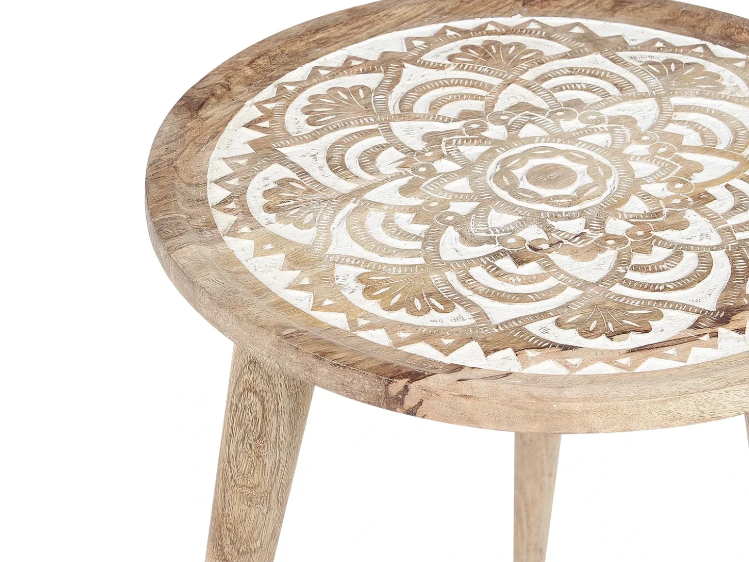 Set di 2 tavolini SAKITA Legno di mango Marrone/Bianco