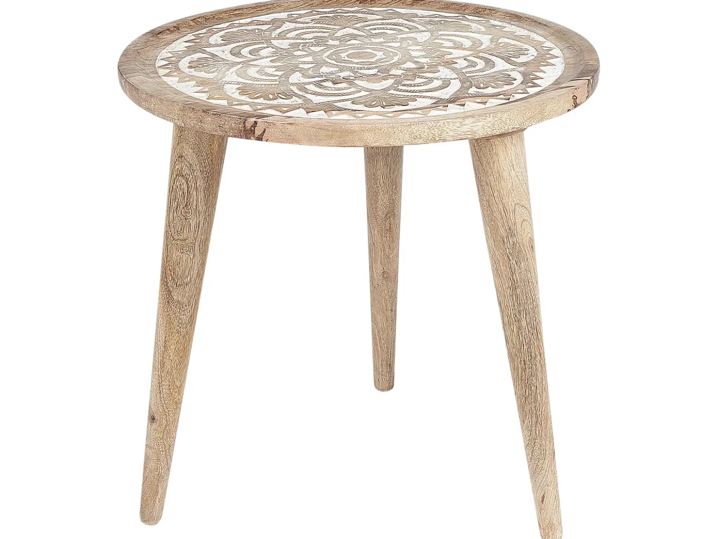 Set di 2 tavolini SAKITA Legno di mango Marrone/Bianco
