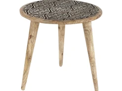 Set di 2 tavolini SHARMA Legno di mango Marrone/Nero