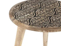 Set di 2 tavolini SHARMA Legno di mango Marrone/Nero
