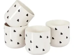 Set di 4 tazze ANNISE Gres porcellanato Bianco sporco