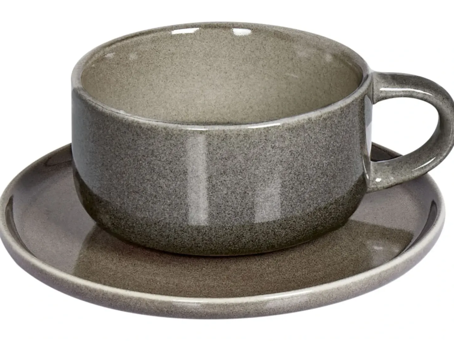 Set di 8 tazze con piattini COSTMARY Gres porcellanato Grigio