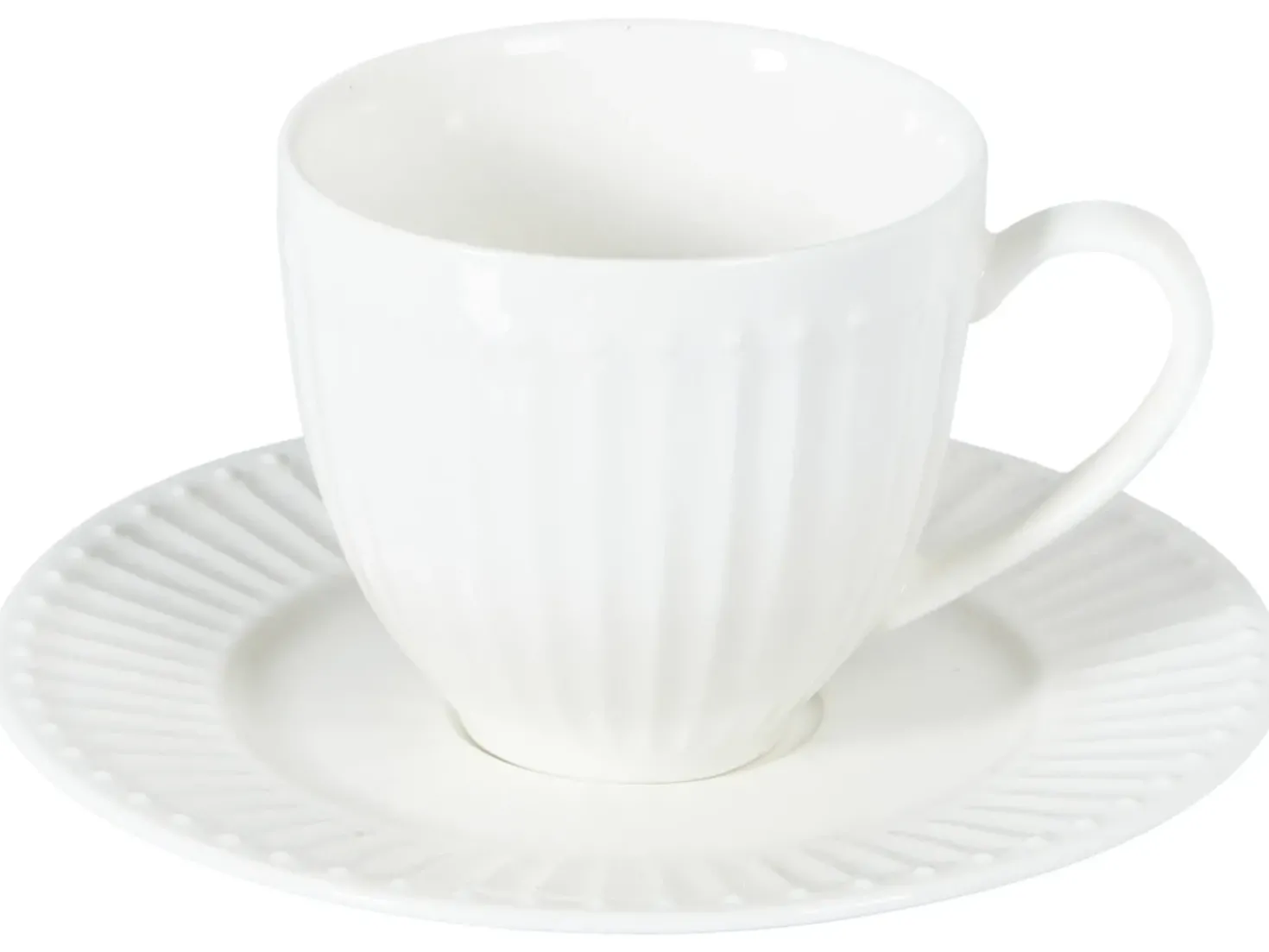 Set di 4 tazze con piattini COWSLIP Porcellana Bianco