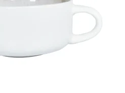 Set di 8 tazze con piattini SESAME Gres porcellanato Bianco sporco