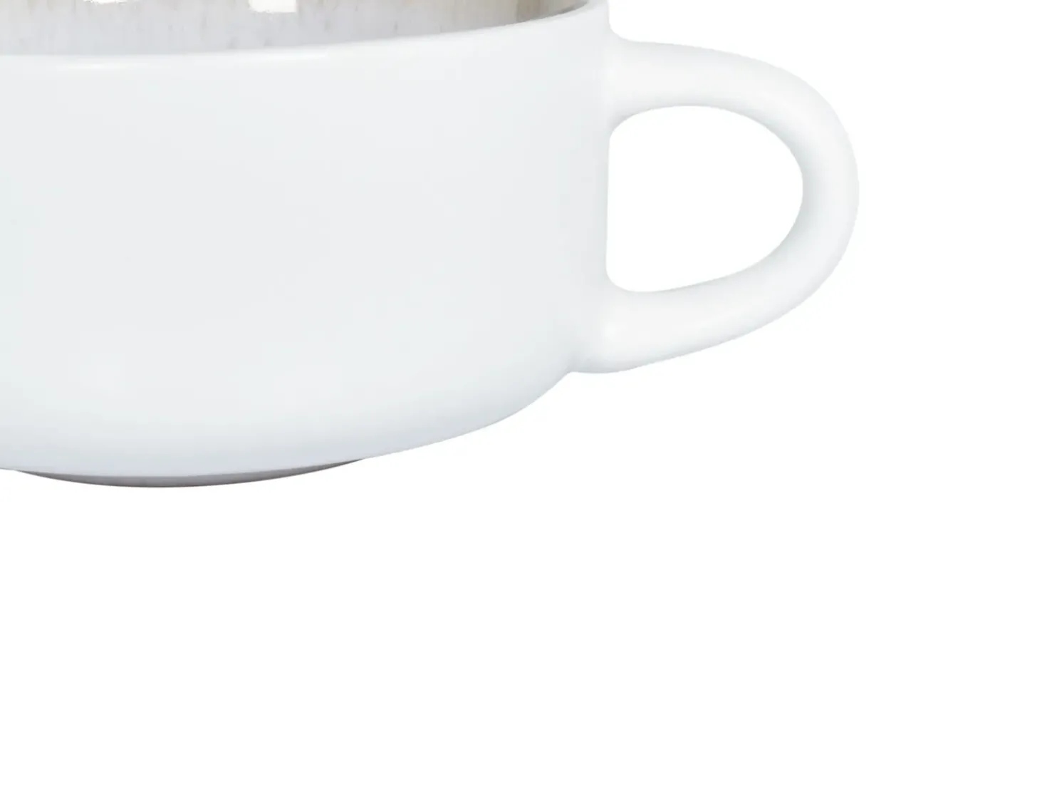 Set di 8 tazze con piattini SESAME Gres porcellanato Bianco sporco
