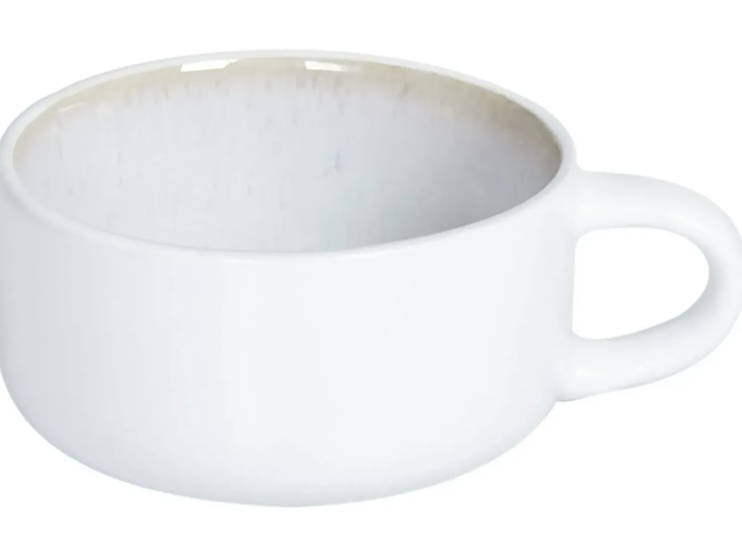 Set di 8 tazze con piattini SESAME Gres porcellanato Bianco sporco