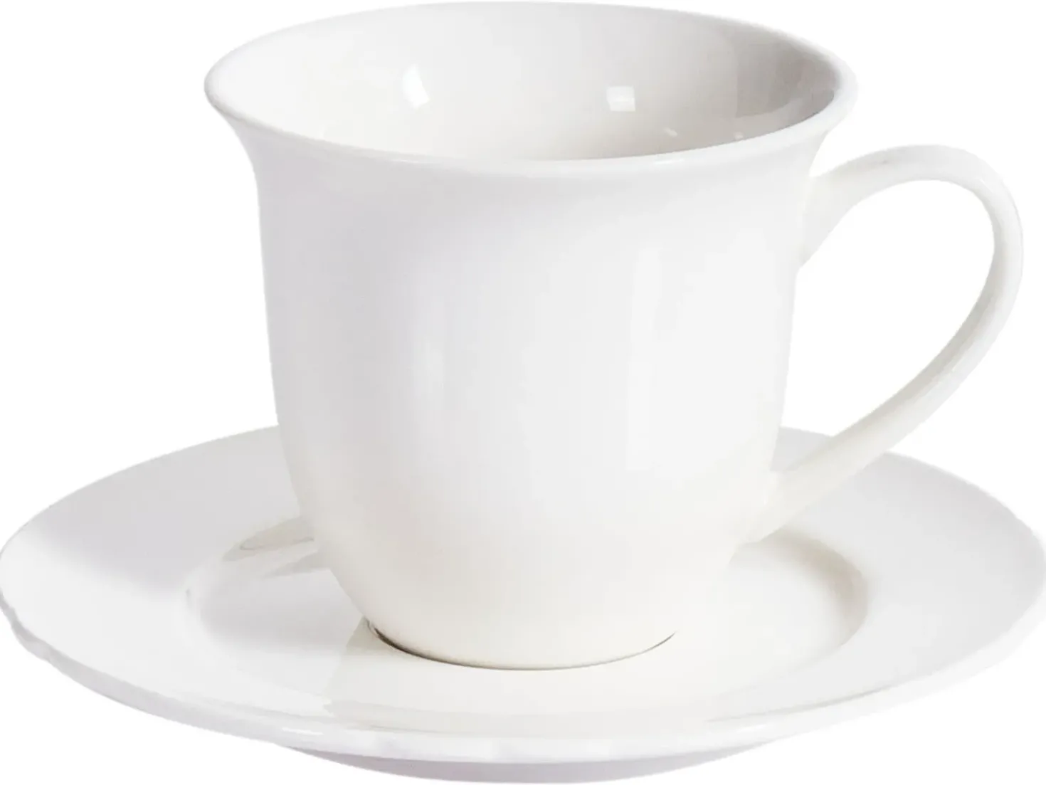 Set di 4 tazze con piattini ELDERBERRY Porcellana Bianco