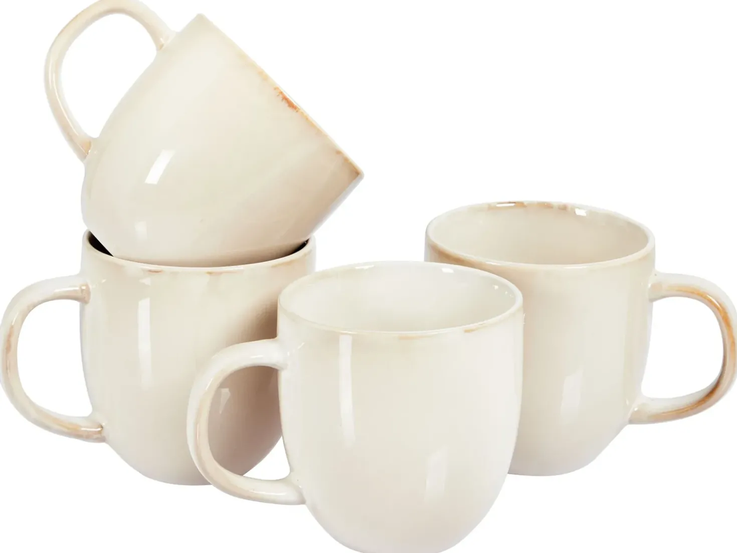 Set di 4 tazze GINSENG Gres porcellanato Beige chiaro