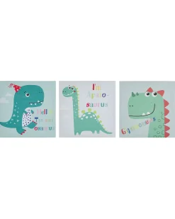 Set di 3 tele BINGUI Motivo per bambini 30 x 30 cm Multicolore