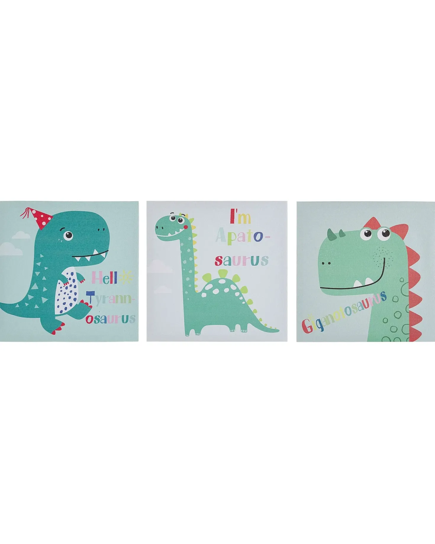 Set di 3 tele BINGUI Motivo per bambini 30 x 30 cm Multicolore