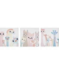 Set di 3 tele TILLIA Motivo animale 30 x 30 cm Multicolore