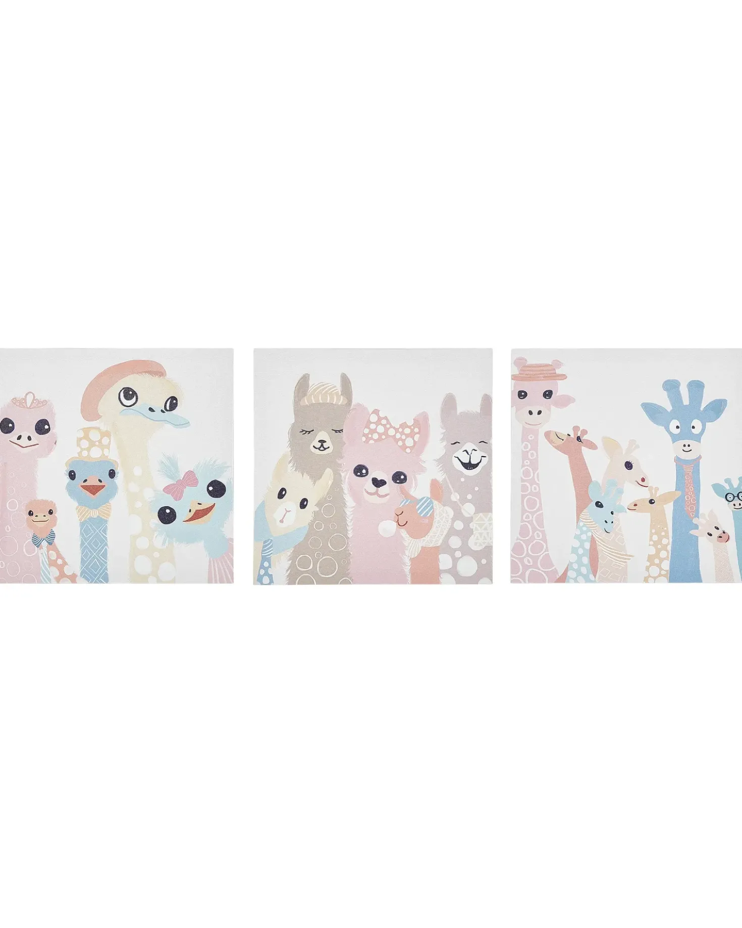 Set di 3 tele TILLIA Motivo animale 30 x 30 cm Multicolore