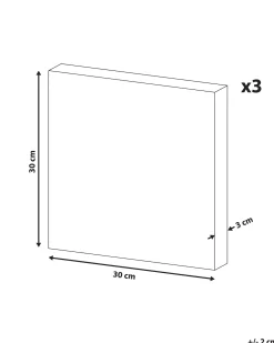 Set di 3 tele TIMIA Motivo animale 30 x 30 cm Grigio
