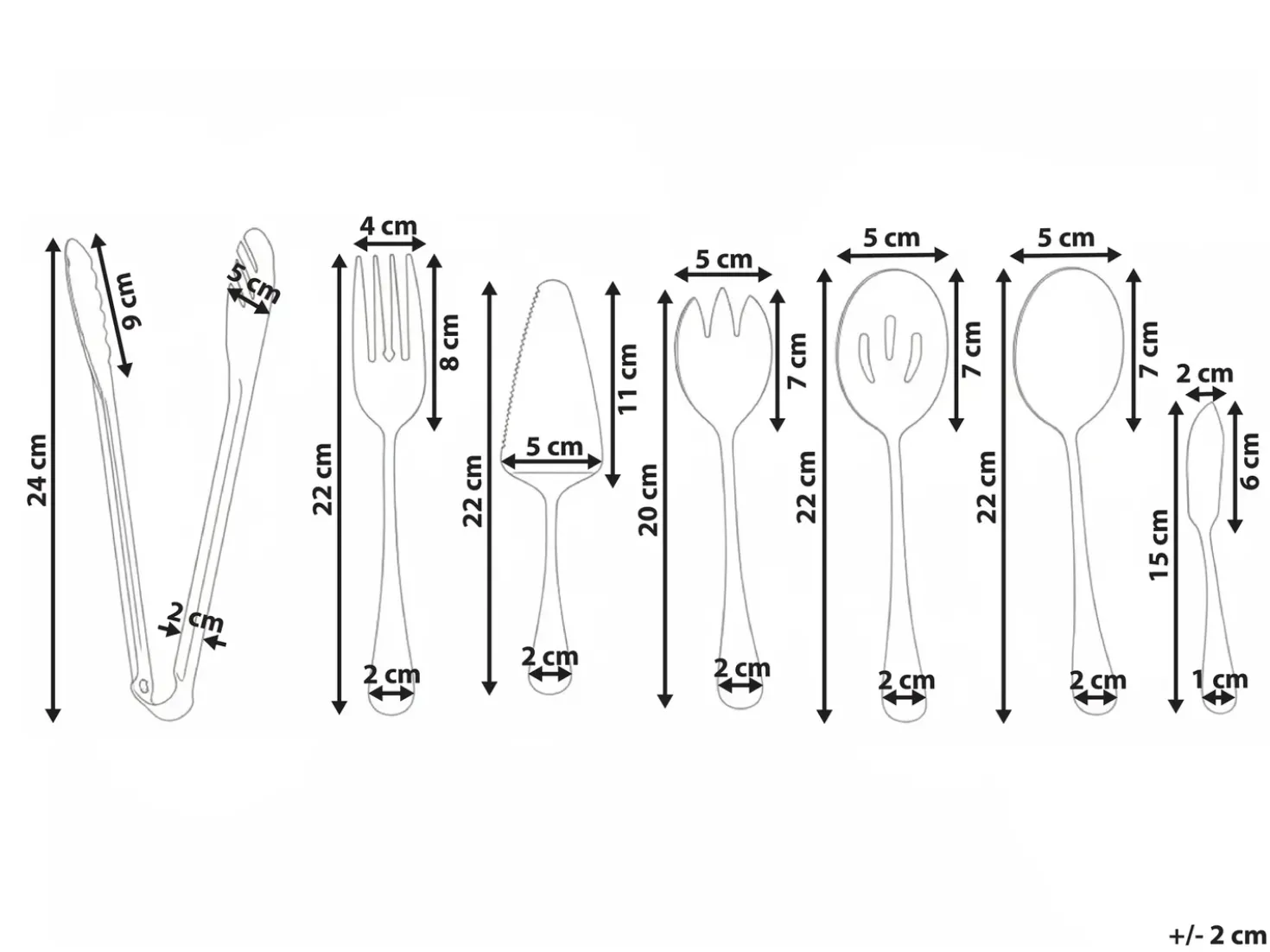 Set di 7 utensili da cucina ZITI Argento