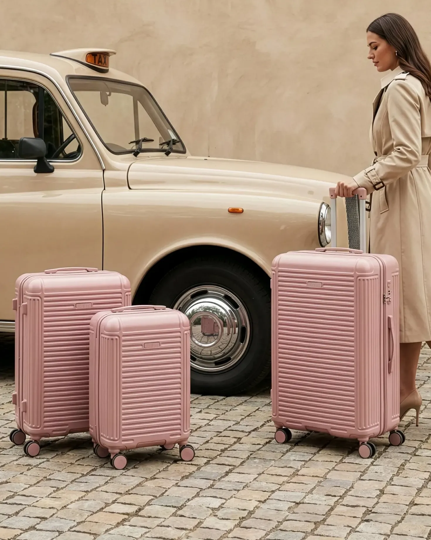 Set di 3 valigie rigide MYNTIS Rosa