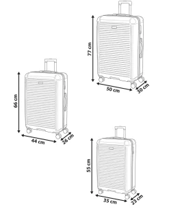 Set di 3 valigie rigide MYNTIS Rosa