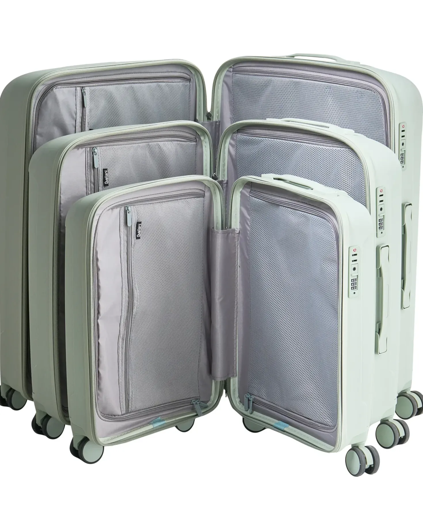 Set di 3 valigie rigide TONSAI Verde chiaro