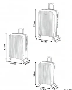 Set di 3 valigie rigide TONSAI Blu