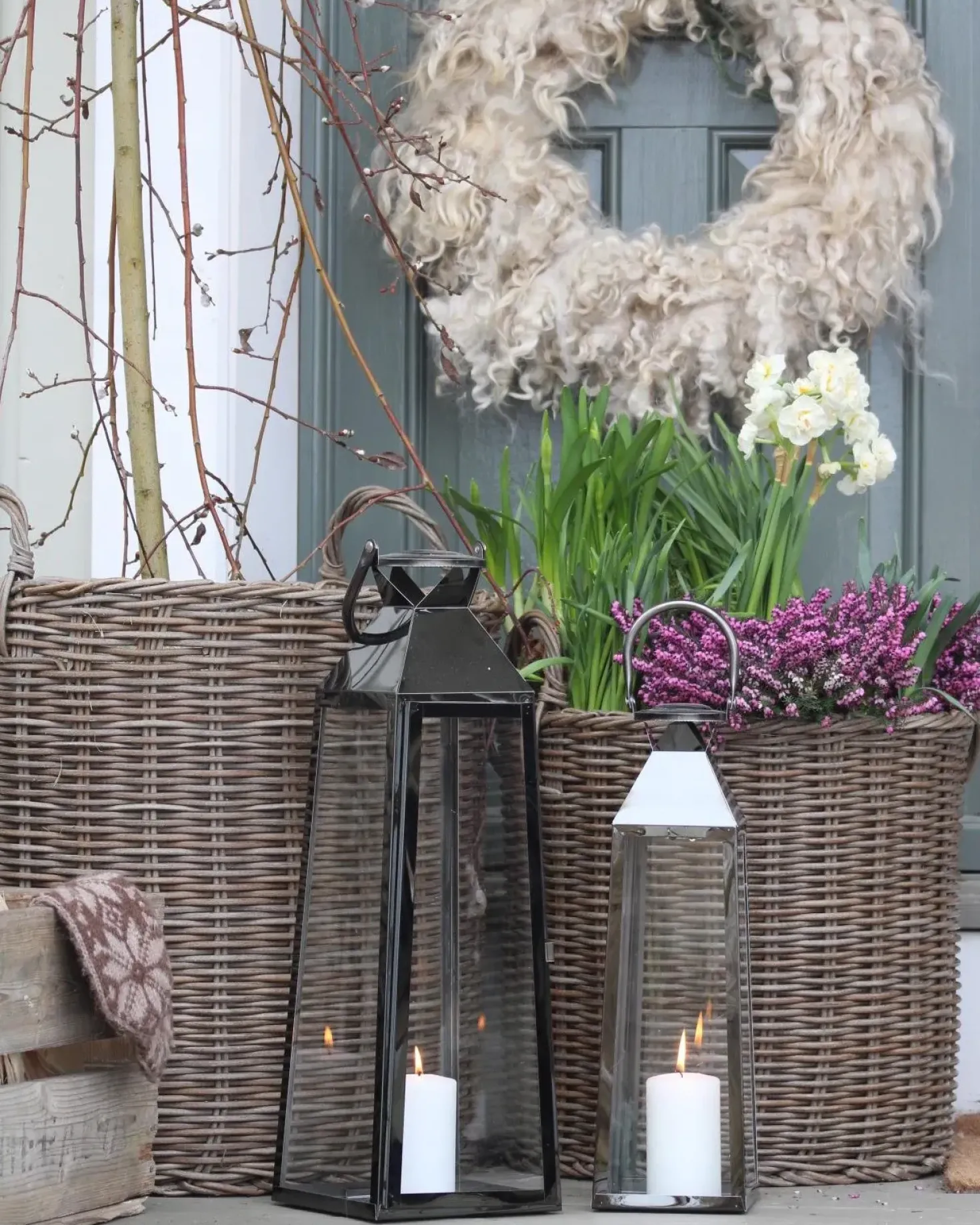 Set di 2 vasi da fiori in vimini BITOLA Rattan sintetico (PE) 40/48 cm Marrone
