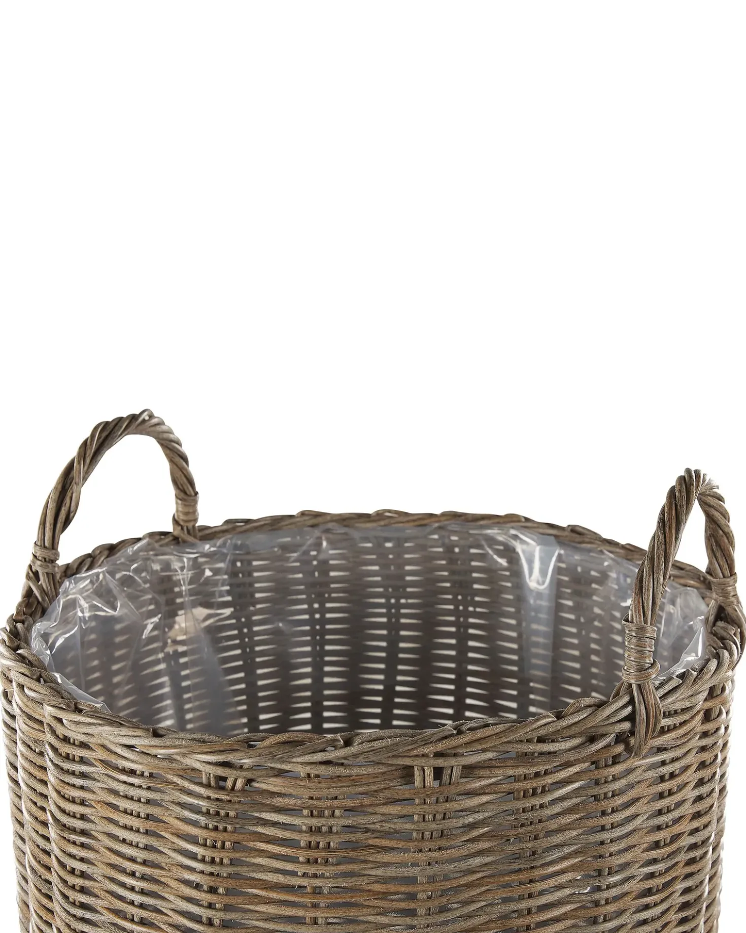 Set di 2 vasi da fiori in vimini BITOLA Rattan sintetico (PE) 40/48 cm Marrone