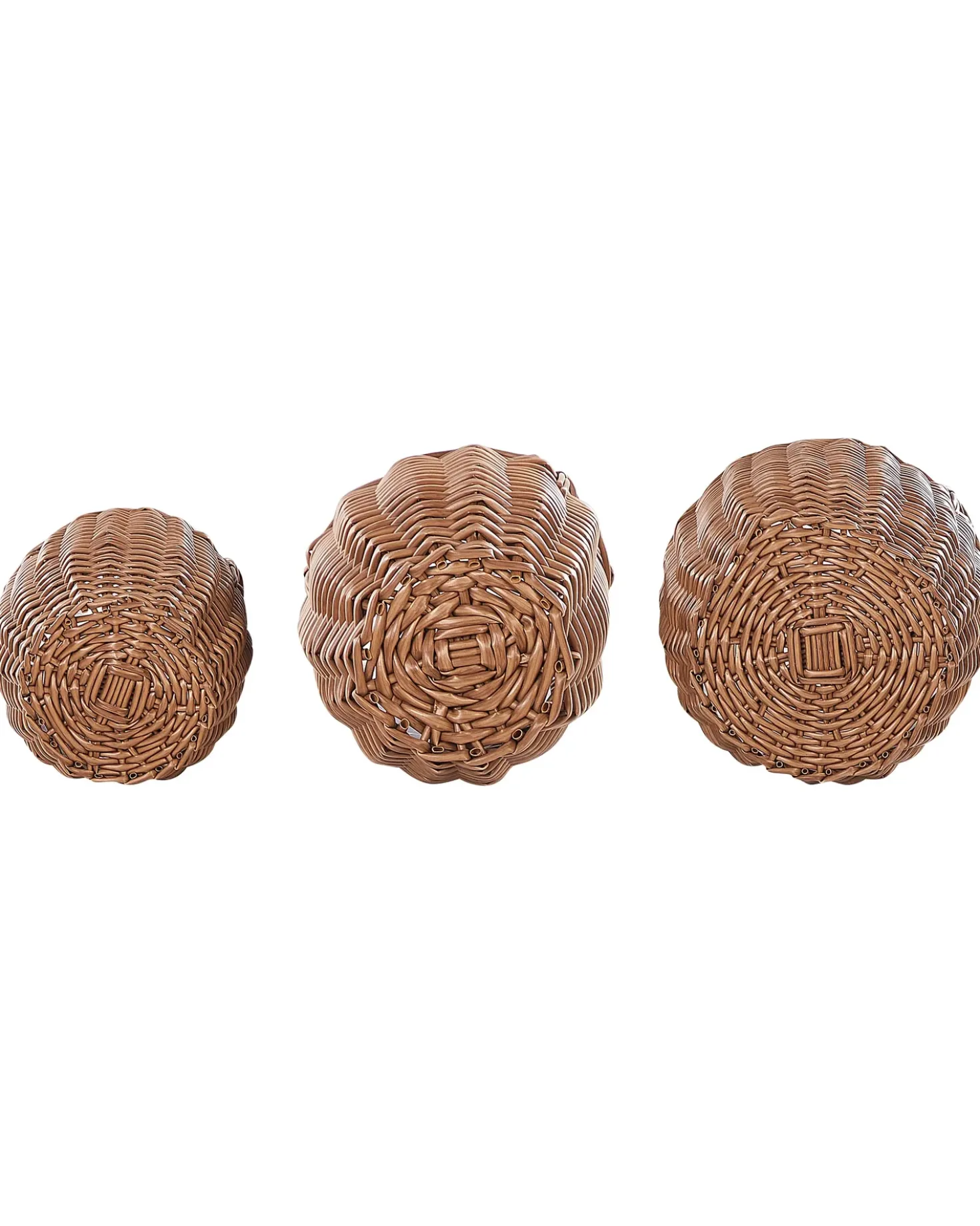 Set di 3 vasi da fiori in vimini AUCUBA 26/34/44 cm Marrone chiaro