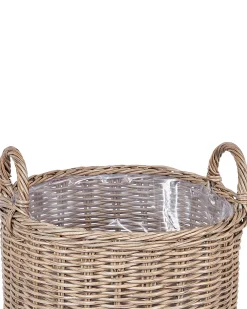 Set di 3 vasi da fiori in vimini PENDULA Rattan sintetico (PE) 33/37/45 cm Naturale